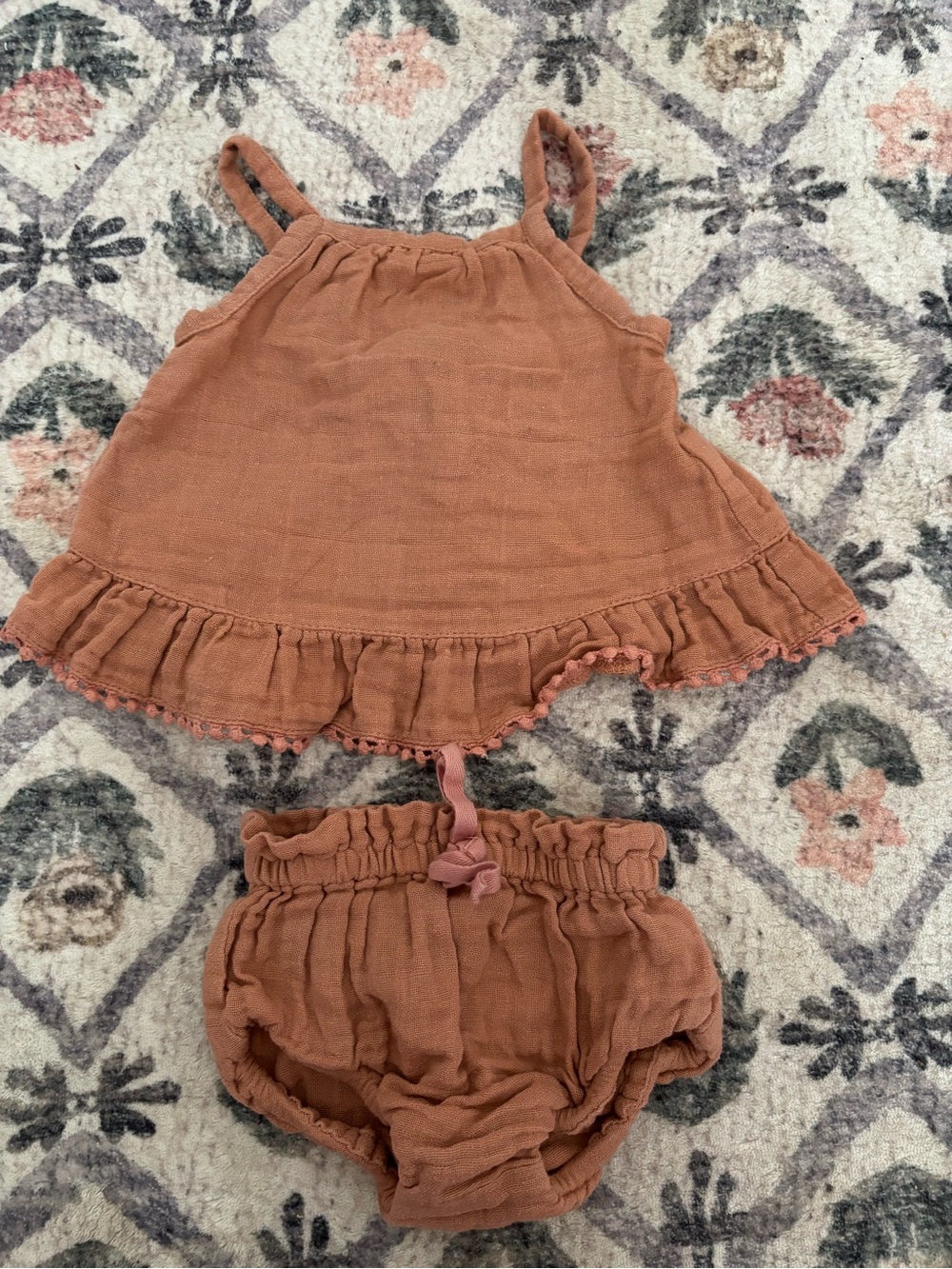 Jamie Kay Rust/Terracotta Ruffle Tank Top & Bloomers Set
